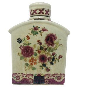 Antique Chinese Porcelain Tea Caddy/Ginger Jar Oriental Asian Crackled Finish